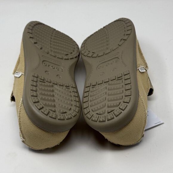 Crocs Santa Cruz Shoes Mens 9 Khaki Brown Canvas Slip On Comfort Casual Loafers main image 11